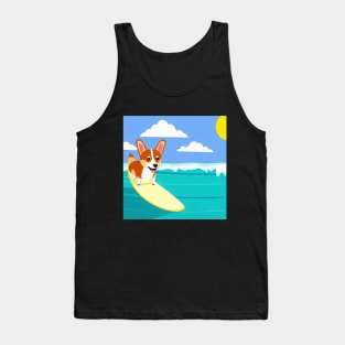 Surfing Corgi Dog Tank Top